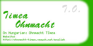 timea ohnmacht business card
